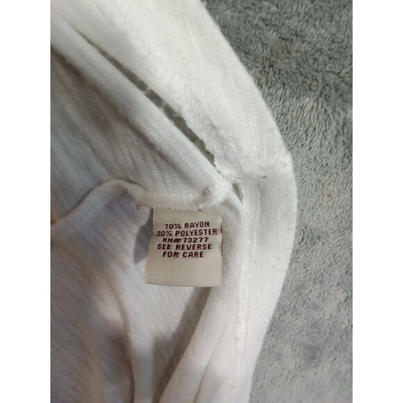 Mudd Womens XL White cold‎ Shoulder Blouse Y2K Classic - Picture 7 of 9